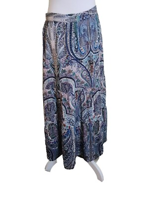 #ad Tahari Skirt Womens Size M Purple Floral Print Swing Size Zip ELASTIC $20.00