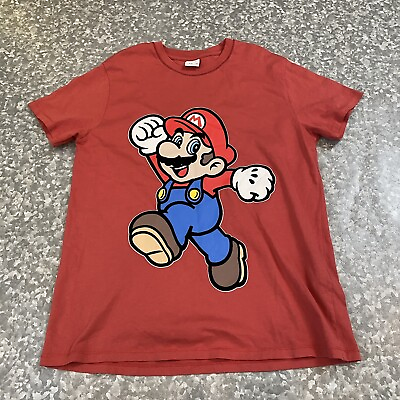 #ad Zara Kids Graphic T Shirt Red Youth Size 11 12 Súper Mario $26.79