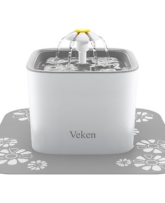 #ad Veken Pet Fountain 84oz 2.5L Automatic Cat Water Fountain Dog Water Dispense... $35.23