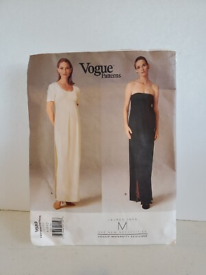 #ad VOGUE MATERNITY Pattern EVENING DRESS Designer Lauren Sara 1689 Sz 8 10 12 CUT $10.00