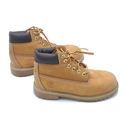 #ad Timberland 12709 Kids Brown Leather Lace Up Waterproof Wheat Nubuck Boots US 2 M $30.88