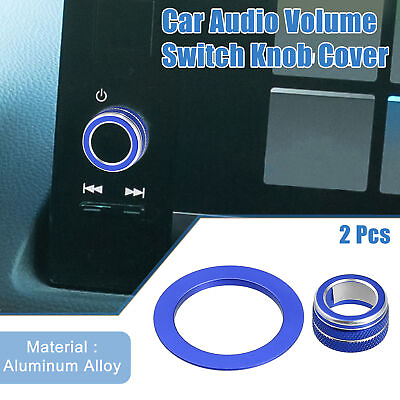 #ad 2pcs Media Volume Switch Knob Engine Start Cover for Honda Civic 22 23 Blue AU $14.65