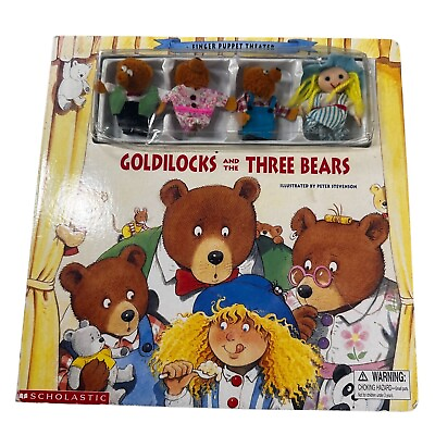 #ad Goldilocks Three Bears Board Book Finger Puppet Theater Scholastic Vintage 1997 $17.00