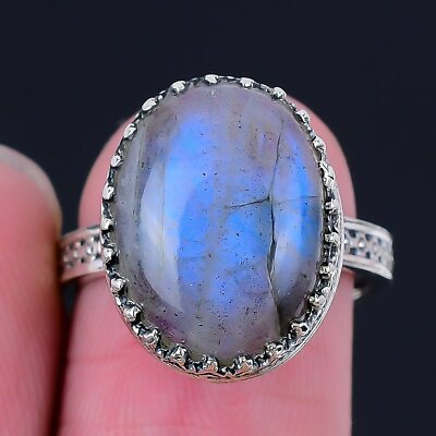 #ad Labradorite Ring Gemstone Handmade 925 Solid Sterling Silver Jewelry Size 7 $10.99