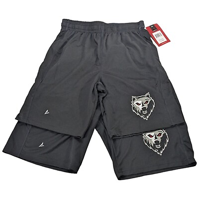 #ad Kids Athletic Shorts Wolf Size Large RW BSN Sports with Drawstring 2 Pairs $21.19