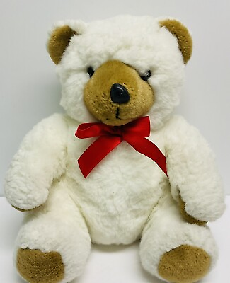 #ad Ganz Bear Plush Sitting White 1996 Choice 14” Vintage Stuffed Animal Toy $17.70