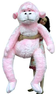 #ad Giant Stuffed 6 Foot Pink Gorilla 72 Inch Soft Huge Plush Monkey Made in USA $329.99