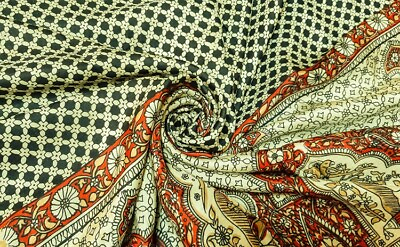 #ad Vintage Indian Pure Silk Saree Wrap Fabric Printed Sari Ethnic Sarong PSS16084 $24.99