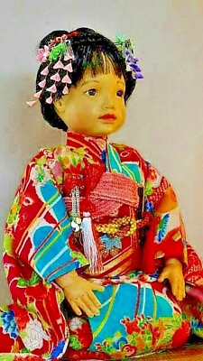 #ad YOKO handmade OOAK Japanese girl art doll created by Kimiko Aso Kyoto Japan $250.00