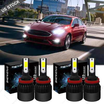 #ad 4Pcs LED Headlight Bulbs H11 H11 Combo High Low Beam for Ford	Fusion 2006 2019 $30.12