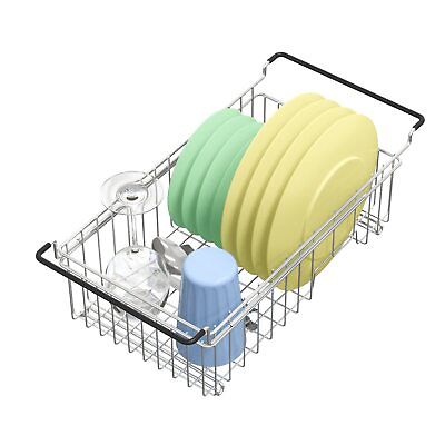 #ad TreeLen Expandable Dish Drying Rack Over The Sink Small Dish Drainer in Sink ... $37.88
