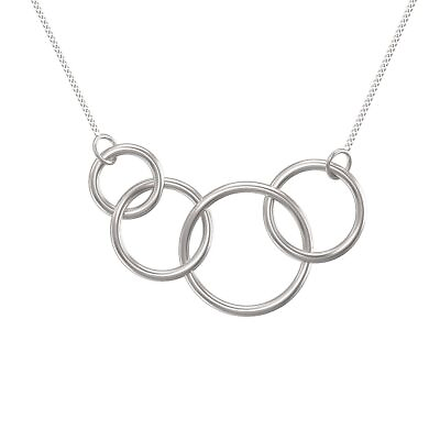 #ad Sterling Silver Four Ring Circle Necklace $55.27