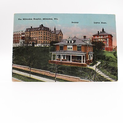 #ad The Milwaukee Hospital Rectory amp; Layton Home for Invalids Vtg Postcard Wisconsin $4.49