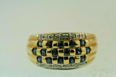 #ad Ladies Fashion Ring Diamonds and Sapphires $710.00