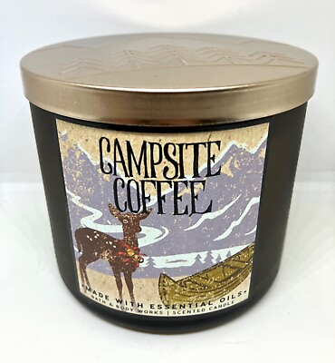 #ad New Bath amp; Body Works Campsite Coffee 3 wick Candle Very Rare HTF $64.99
