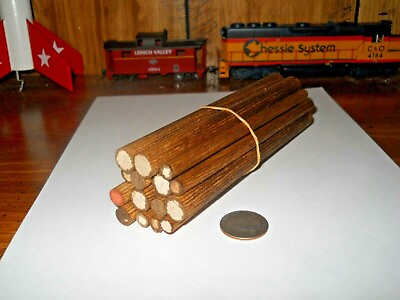 #ad HO S O scale handmade log set 15ct. flatcar load real wood $14.79