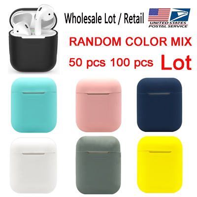 #ad 100X 50x Wholesale Lot Silicone Case Cover Protective for Apple AirPods Charging $40.00