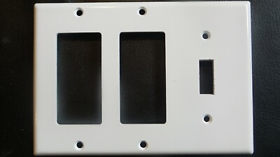 #ad LEVITON 3 TOGGLE ROCKER WALL PLATE 80431 W 1 SM 2 LARGE WHITE RESIDENTIAL RV C $8.49