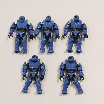#ad 5 loose action figures toy mega bloks Construx halo blue Spartan modle $12.88
