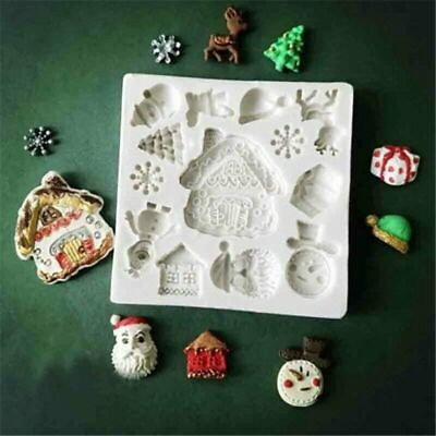 #ad Fondant Baking Christmas Silicone Chocolate Decor Mold Cake Mould Snow Tree Deer $9.35
