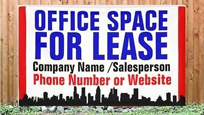 #ad RETAIL OFFICE SPACE FOR LEASE CUSTOM PHONE Advertising Vinyl Banner Flag Sign $413.00