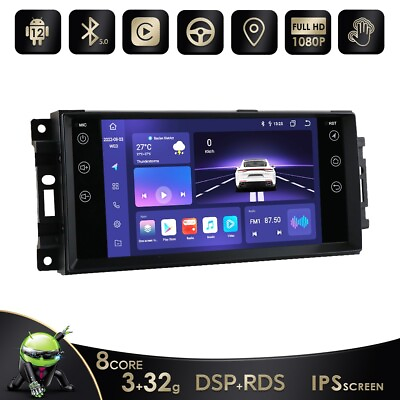 #ad For Jeep Unlimited Wrangler Dodge Android 12 Car Radio GPS CarPlay Nav Octa Core $189.72