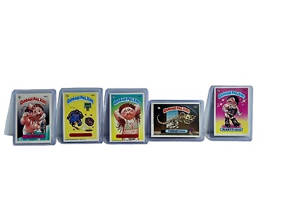 #ad 1986 Garbage Pail Kids Five Card Lot With Protective Shelve Vintage Set $17.00