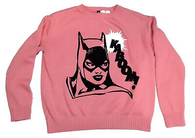 #ad Batgirl Dc Comics Sz Small Womens Pink Sweater $22.79