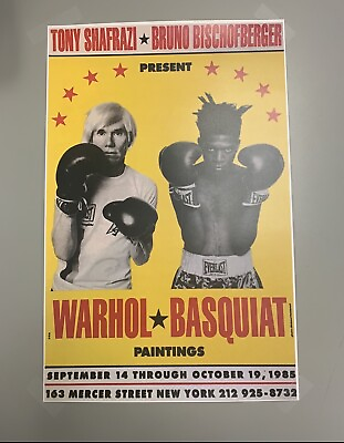 #ad Jean Michel Basquiat Andy Warhol Boxing Gallery Exhibition Promo Poster REPRINT $40.00