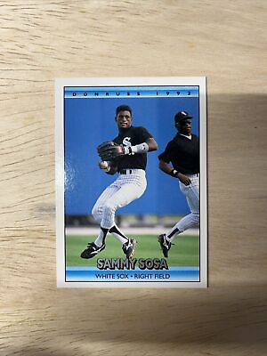 #ad 1992 Donruss Sammy Sosa Baseball Card #740 Chicago White Sox. Double Error Mint $100.00