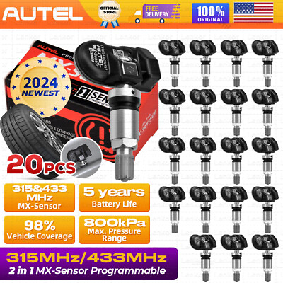 #ad 20PCS Autel TPMS MX Sensor 315MHz amp; 433MHz 2 in 1 Auto Tire Pressure Sensor 2024 $240.00