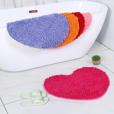 #ad Heart Shape Nonslip Bath Mat Water Absorption Door Mat for Bathroom Anti slip US $14.99