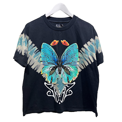 #ad Rose In Good Faith RIGF X LIL SKIES Blue Tee Butterfly T Shirt Mens Large $44.88