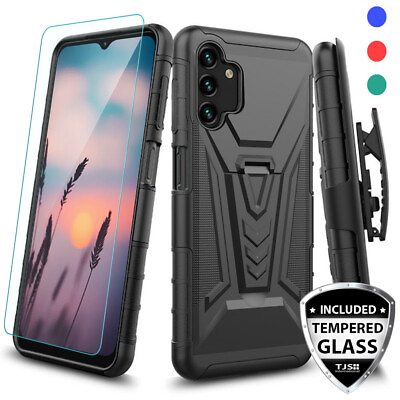 #ad For Samsung Galaxy A14 5G Case Holster Heavy Duty Belt Clip CoverTempered Glass $9.95