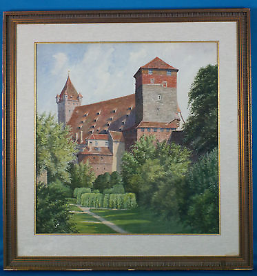 #ad Georg Oestreicher quot;Kaiserburg in Nurnbergquot; Original Watercolor Signed amp; Framed $199.99
