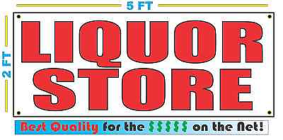 #ad Red LIQUOR STORE 2X5 Banner Sign NEW Size Best Quality for The $$$ $22.45
