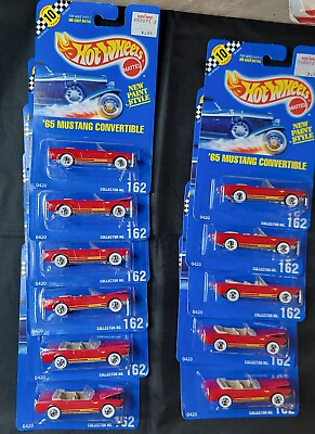 #ad 1991 Hot Wheels Main Line Blue Card #x27;65 Mustang Convertible WW Wheels #162 0420 $5.00