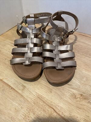 #ad Clarks Soft Cushion Gold Strappy Comfort Sandals 9.5 M $16.00
