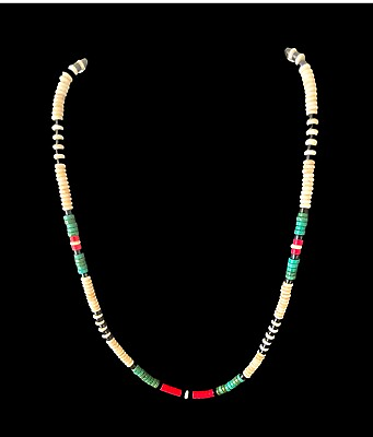#ad Native American Buffalo Bone Heishi Necklace $36.99