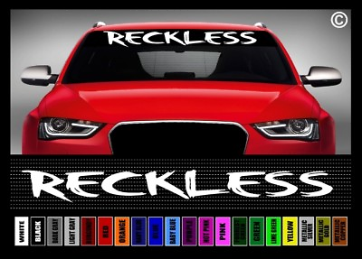 #ad 40quot; Reckless JDM 4x4 Street Racing Muscle Car Decal Sticker Windshield Banner $10.49