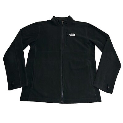 #ad The North Face Black Fleece Jacket Men’s Medium Full Zip Lightweight $24.95