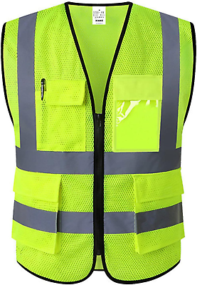 #ad Two Tone High Visibility Reflective Safety Vest with ID Pocket $15.97