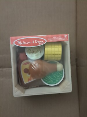 #ad Melissa and Doug Play Wooden Food Dinner Picnic Box 5 Piece Set Pretend Play New $13.65