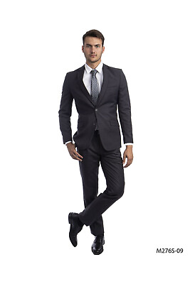 #ad Two Piece Solid Charcoal Suit $134.99