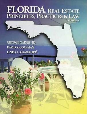 #ad Florida Real Estate Principles Practices Law Paperback VERY GOOD $14.89