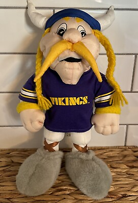 #ad Vintage 1996 Stuffins Plush Mascot Minnesota Vikings PLush 12” $19.95