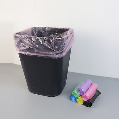 #ad 5 Rolls Garbage Bag Bright Color Tear resistant Flat Opening Anti deform Garbage $17.12