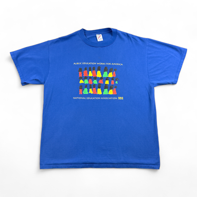 #ad Vintage Public Education Shirt Adult 2XL XXL 90s Blue School Association NEA $24.95