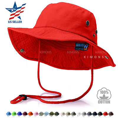 #ad Unisex 100% Cotton Bucket Hat Fishing Camping Safari Boonie Sun Brim Summer Cap $11.65
