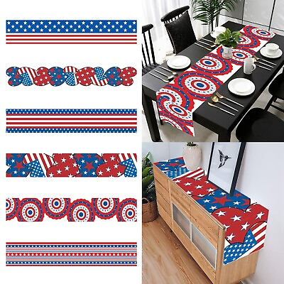 #ad July Of 4 Independence Day Tablecloth Flax Restaurant Coffee Tablecloth $11.99